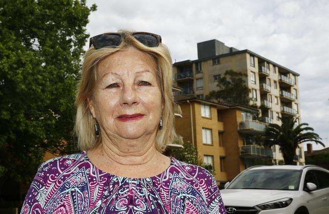 Penkivil street resident Denise Fleischer pictured late last year after a spate of thefts in Bondi in Flood, Penkivil and Wellington Streets. Picture: John Appleyard