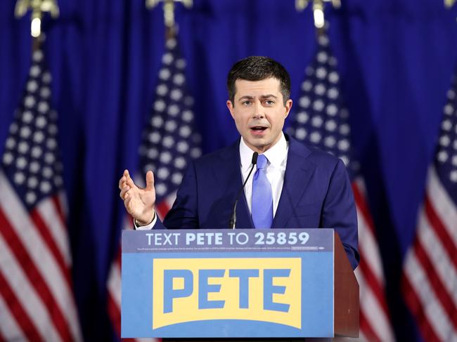 Democratic presidential candidate former South Bend, Indiana Mayor Pete Buttigieg in Nashua, New Hampshire. New Hampshire. Picture: Matthew Cavanaugh/Getty