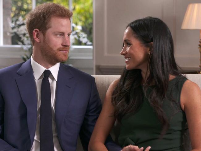 Meghan Markle and Prince Harry said a female friend had introduced them on a blind date. Picture: AP