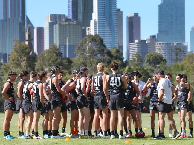 Carlton AFL training early in December. Picture: David Crosling