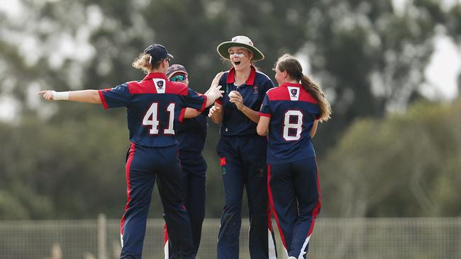 Lillian Harrison celebrates a wicket during the tournament. Picture: Sue Graham