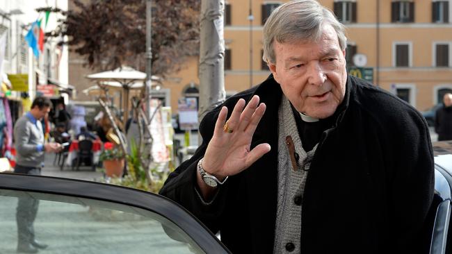 Cardinal George Pell outside his apartment in central Rome. Picture: David Dyson.