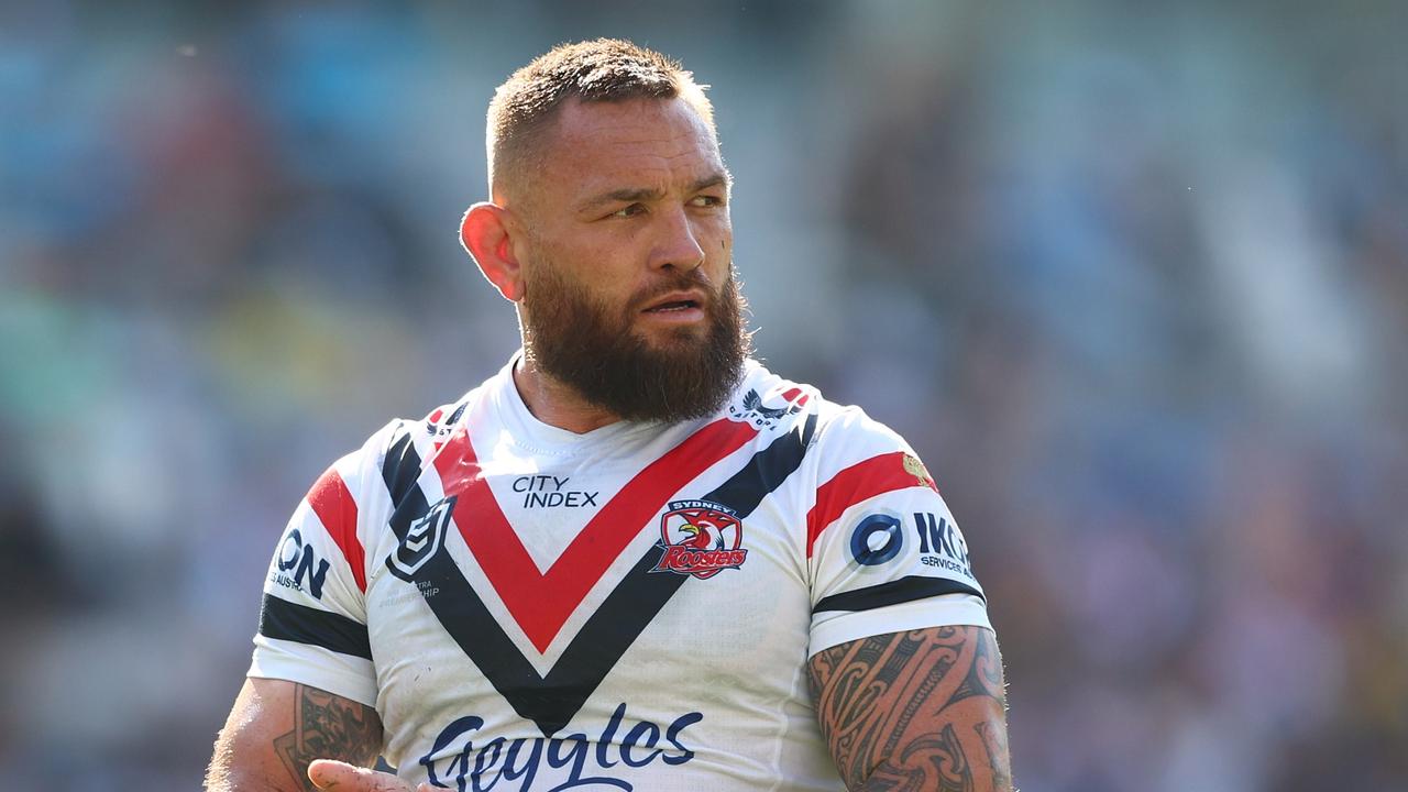 GOLD COAST, AUSTRALIA - AUGUST 25: Jared Waerea-Hargreaves of the Roosters looks on during the round 25 NRL match between Gold Coast Titans and Sydney Roosters at Cbus Super Stadium, on August 25, 2024, in Gold Coast, Australia. (Photo by Chris Hyde/Getty Images)