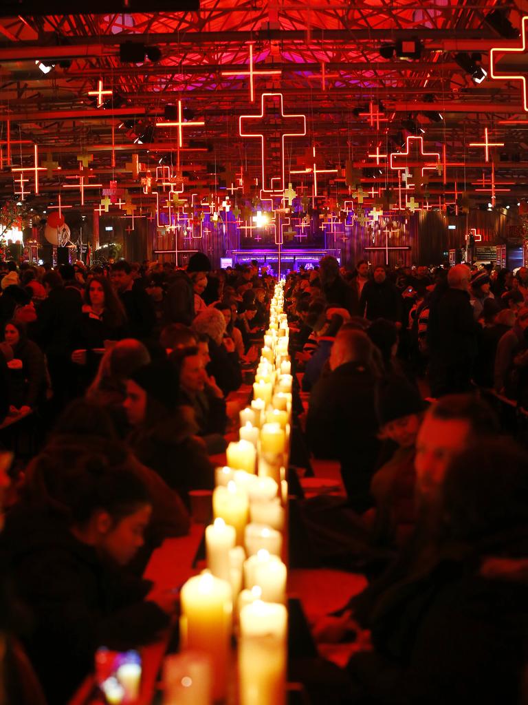 The final night of Dark MOFO Winter Feast saw large crowds putting stall holders under the pump. Picture: MATT THOMPSON