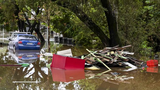 Lismore’s streets are still full of rubbish from the clean-up after February’s floods. Picture: Darren Leigh Roberts