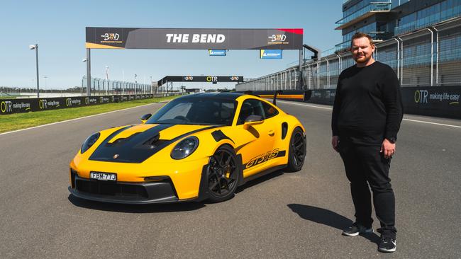 David McCowen with a Porsche 911 GT3 RS at The Bend in South Australia. Photo: Daniel Kalisz