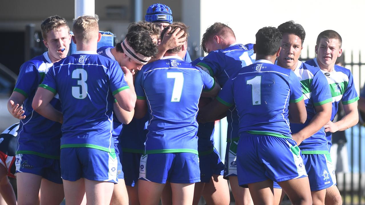 The Cathedral College’s Riley Boaza and Jai Hansen were named in the Queensland Team of the Year following the Aaron Payne Cup and Allan Langer Trophy schoolboys rugby league competitions. Photo: Jann Houley