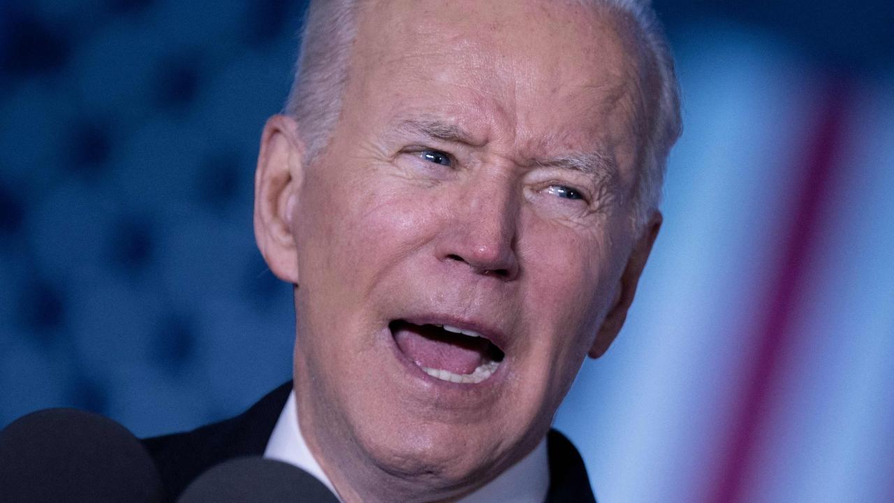 US President Joe Biden delivers a speech about the Russian war in Ukraine at the Royal Castle in Warsaw, Poland on March 26, 2022. Picture: Brendan Smialowski/AFP