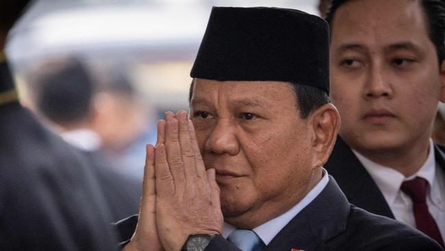 Indonesian Defence Minister and president-elect Prabowo Subianto. Picture: AFP