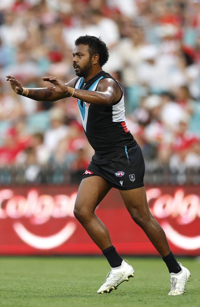 Willie Rioli is on thin ice over his use of social media. Picture: Darrian Traynor/AFL Photos/via Getty Images.
