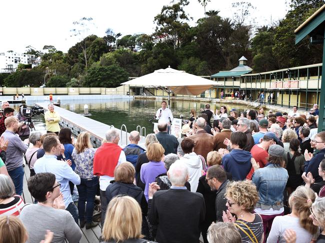 Inner West mayor Darcy Byrne addresses the rally.