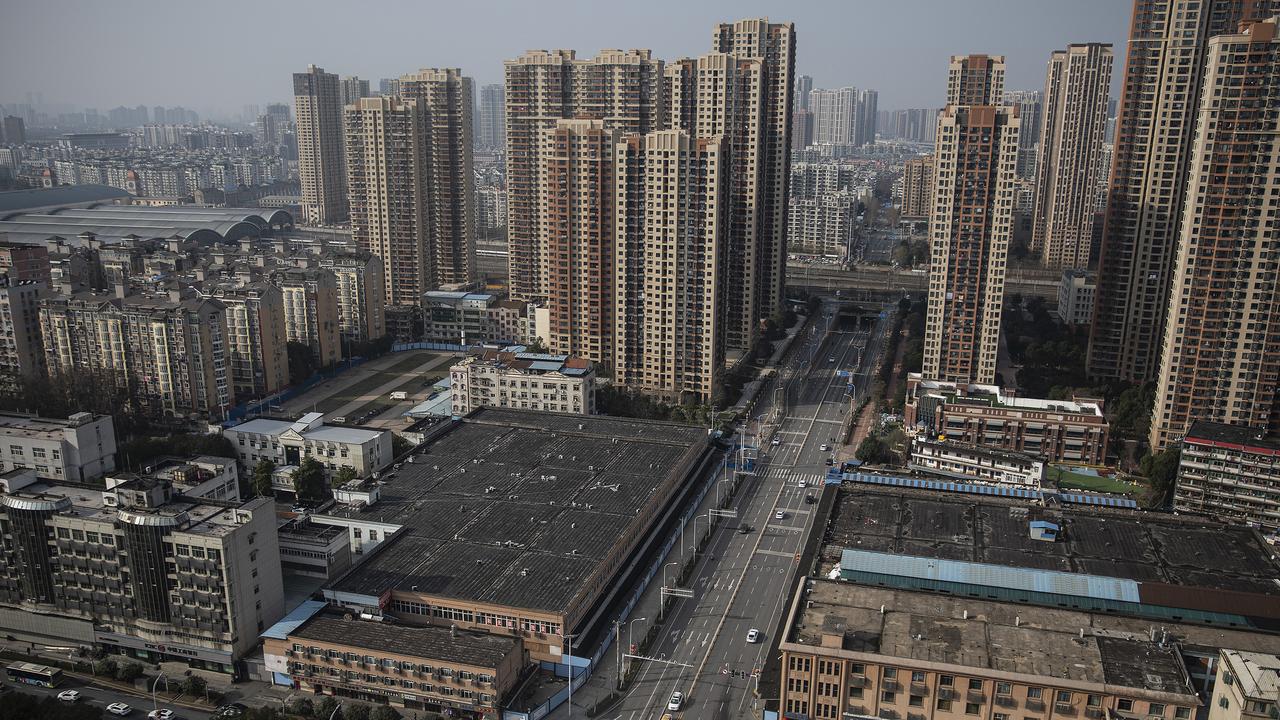 The view of Huanan seafood market earlier this year. Picture: Getty Images.