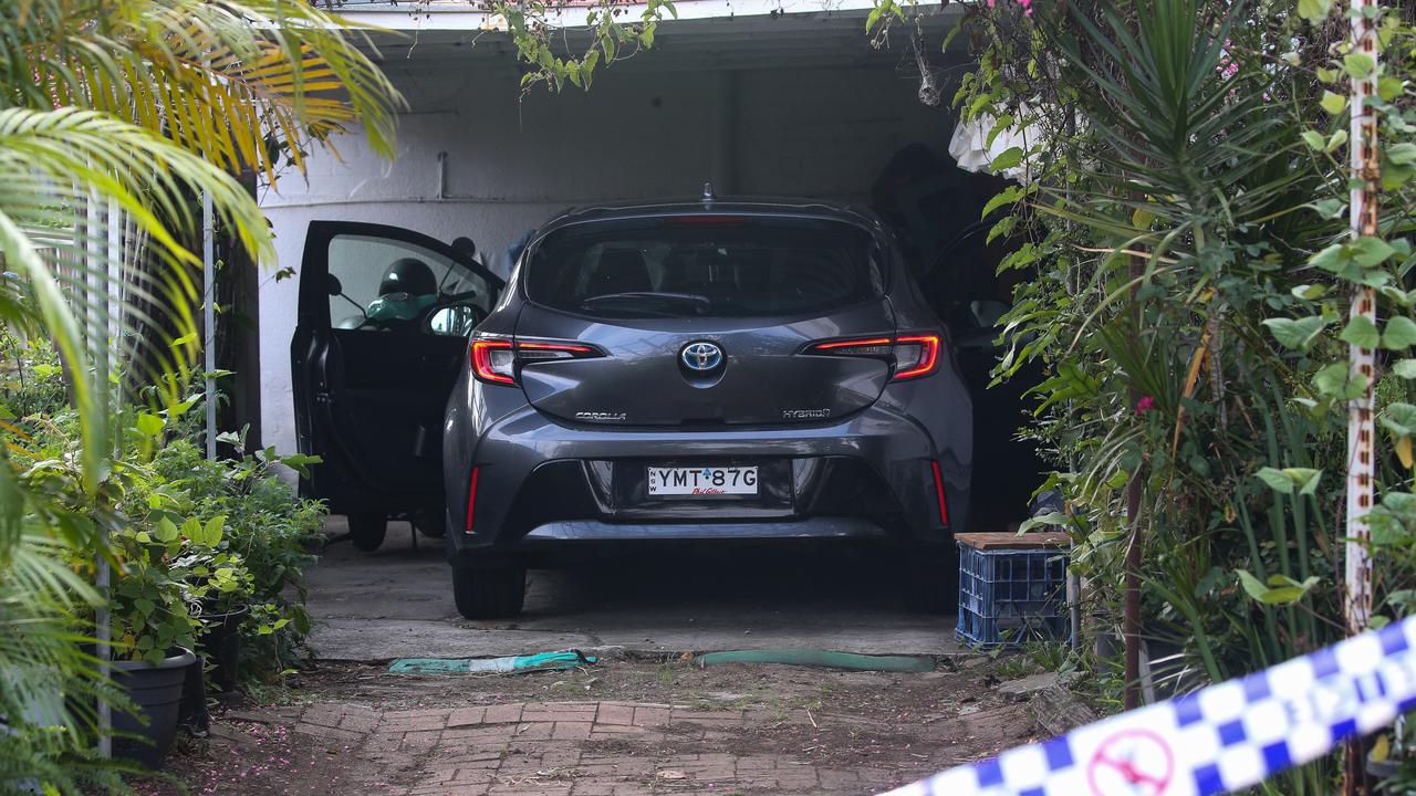 Police at the scene of a terrifying home invasion in Burwood on Sunday morning. Picture: NCA NewsWire/Gaye Gerard.