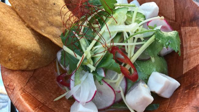 Kingfish ceviche is new for summer.