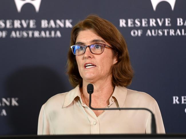 SYDNEY, AUSTRALIA.NewsWire Photos. March 19, 2024.Reserve Bank of Australia Governor Michele Bullock during press conference.Picture: NCA NewsWire / Jeremy Piper