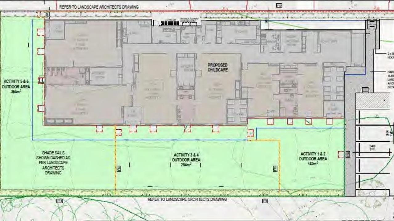 A childcare centre would be built on Frederick Rd, at West Lakes, under a plan for a housing development. Picture: ON Architecture