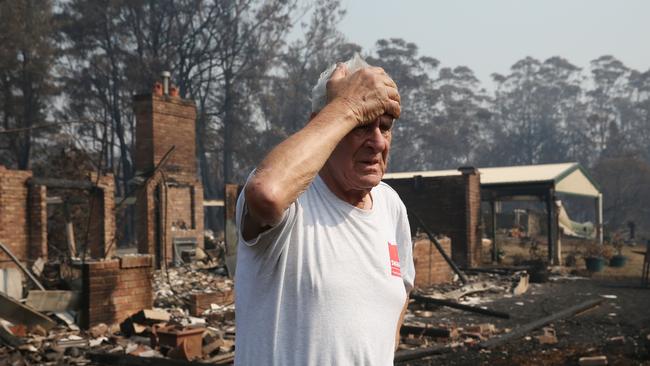 Devastation... Frank Condello on his property Yatte Yattah Nursery near Milton. Picture: David Swift.