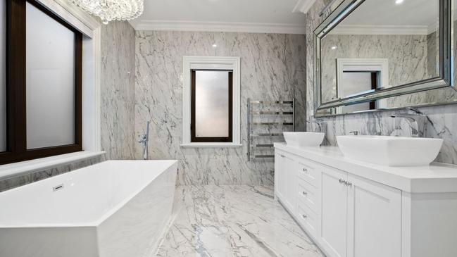 The Hood Street home was drenched in marble.