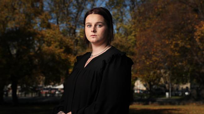 Shakoda Turner of Hobart. Her daughter aged 7 has been waiting for 2 years to have her tonsils removed and is looking at another 4 to 5 year wait on the public list for the surgery. Picture: Nikki Davis-Jones