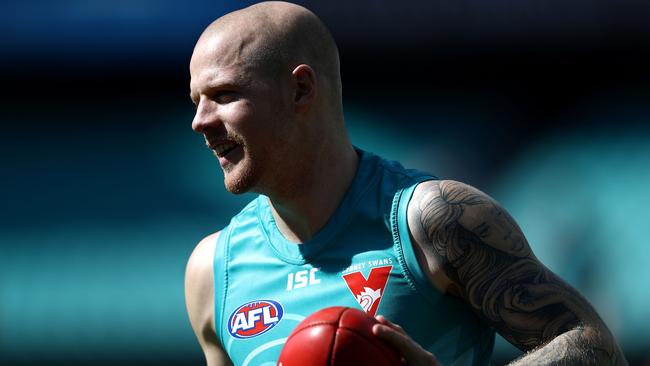 Zak Jones at Sydney training before the finals. Picture: Getty Images