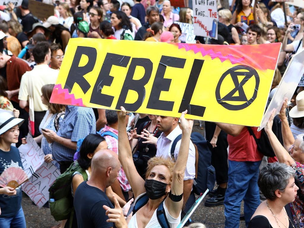 Climate protesters pictured in Sydney