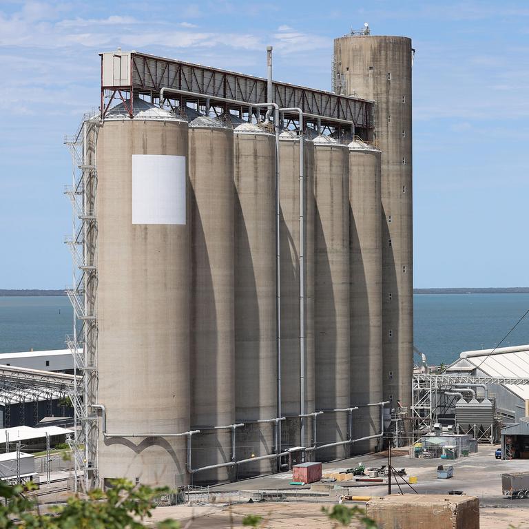 The grain silos at Auckland Hill Wharves, Gladstone can be seen from a long distance on and offshore. Picture: Liam Kidston