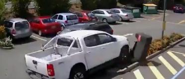 Police Vehicle Rammed by Car Thieves in Brisbane. Credit - Queensland Police via Storyful