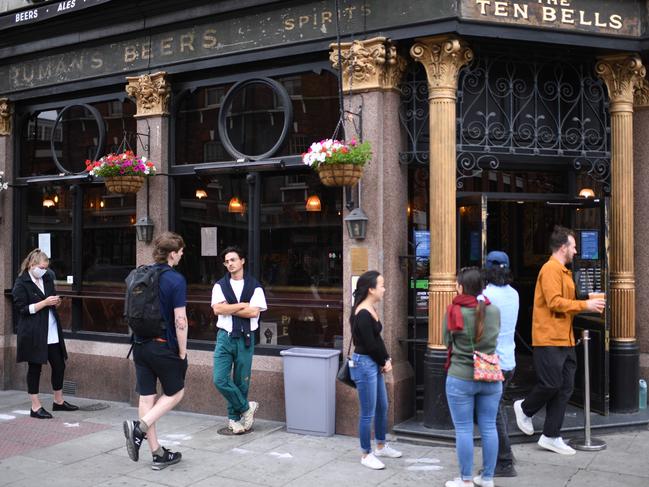 Britain’s pubs are finally reopening. Picture: AFP