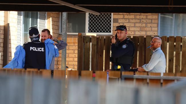 Police and forensics at the scene of a Capalaba stabbing. Photo: David Clark