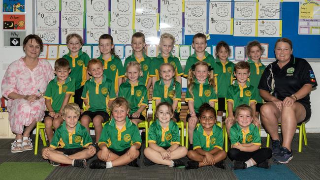 Proserpine State School Prep CD Back Row: Silas Ellis, Barry Eaton, Vinnie Eaton, Aimee Grams, Lincoln Eaton, Lanah Moore, Everly Goldspink Middle Row: Joel Deering, Caleb Riley, Jewelanna Yarrow, Evie Brown, Ivy McLennan, Charlie Corben Front Row: Cooper Lade, Lacey Rice, Sienna Baronio, Aaliyah Rokesky, Rose James Picture: Michaela Harlow