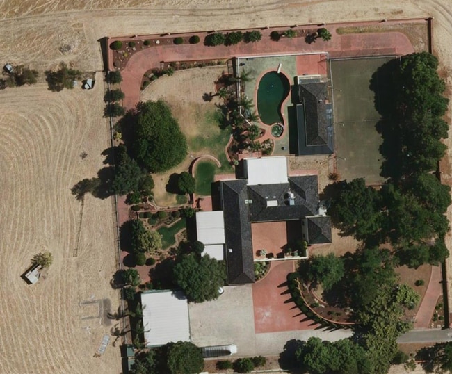 An aerial shot of the luxury house in 2010 above, and in February 2020, below. Pictures: Metro Map