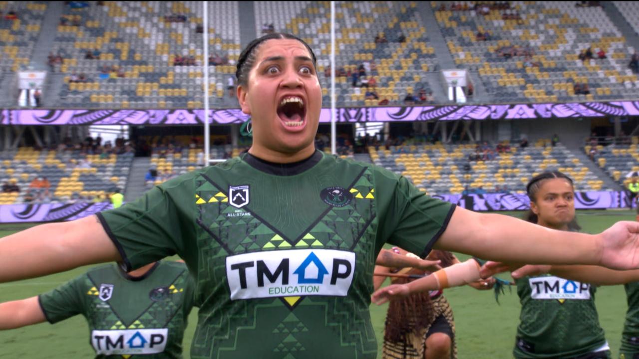 The Women's Maori All Stars stunned with a powerful Haka.