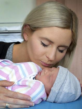 Ashley Johnson gives birth in the car park at Gosford Hospital