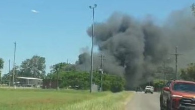 A man was hospitalised following a shed fire near a Sarina sports club on on January 23, 2025. Photo: Emmylou Hussey