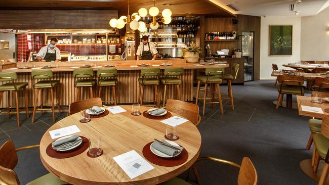 The handsome dining room that takes inspiration from the colours of Gippsland. Picture: David Geraghty