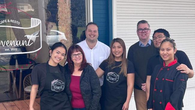 118 Kovenant owner Luz Velasquez (centre) with colleagues, Salisbury councillors Beau Brug and Sharon McKell and Labor MP Michael Brown. Picture: Facebook