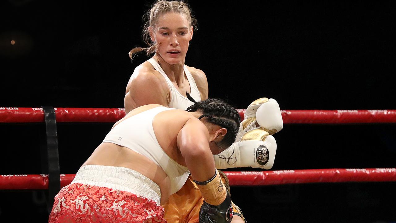 Tayla Harris was dropping bombs. Photo by Kelly Defina/Getty Images.