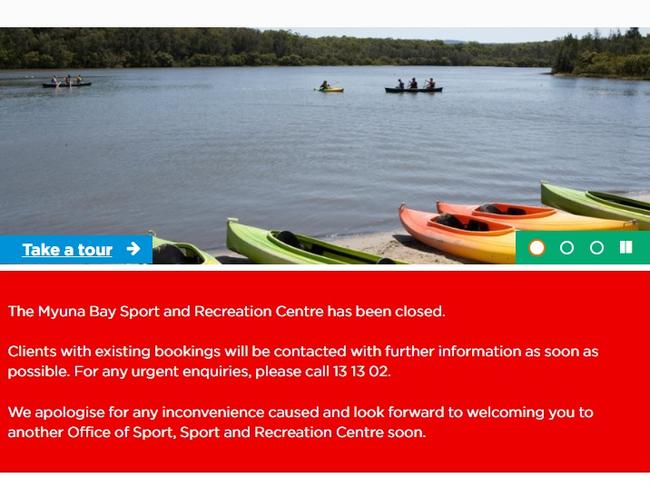 A screenshot from the Department of Sport’s website this afternoon.