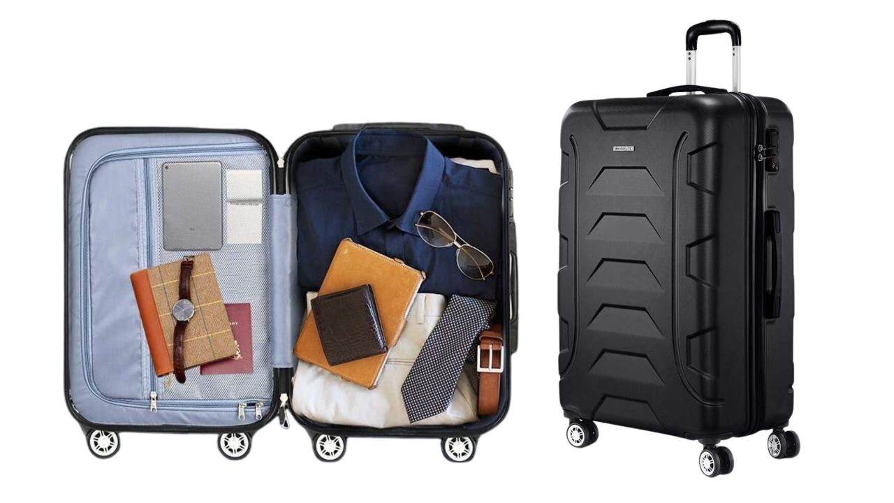 Wanderlite 77cm Luggage 4 Wheel Hard Shell Travel Suitcase. Picture: Amazon