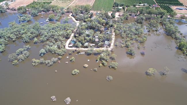 Kingston On Murray Caravan Park under water on January 24, 2023. Picture: Supplied