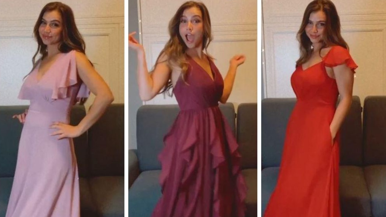 'I'm the real life 27 Dresses'. Picture: Caters News