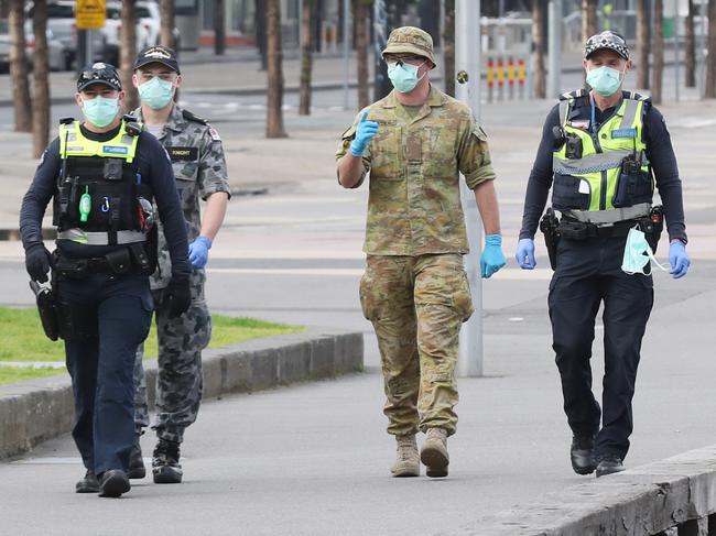 Australian Defence Force personnel were deployed to Melbourne last week to help door knock. Picture: NCA NewsWire/ David Crosling