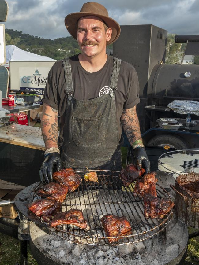 Jim Osborn from Bluebird BBQ Crew at Meatstock, Toowoomba Showgrounds. Saturday, April 9, 2022. Picture: Nev Madsen.