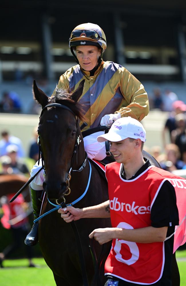 Nikita Beriman riding Party For Two in Melbourne. Picture: Getty Images