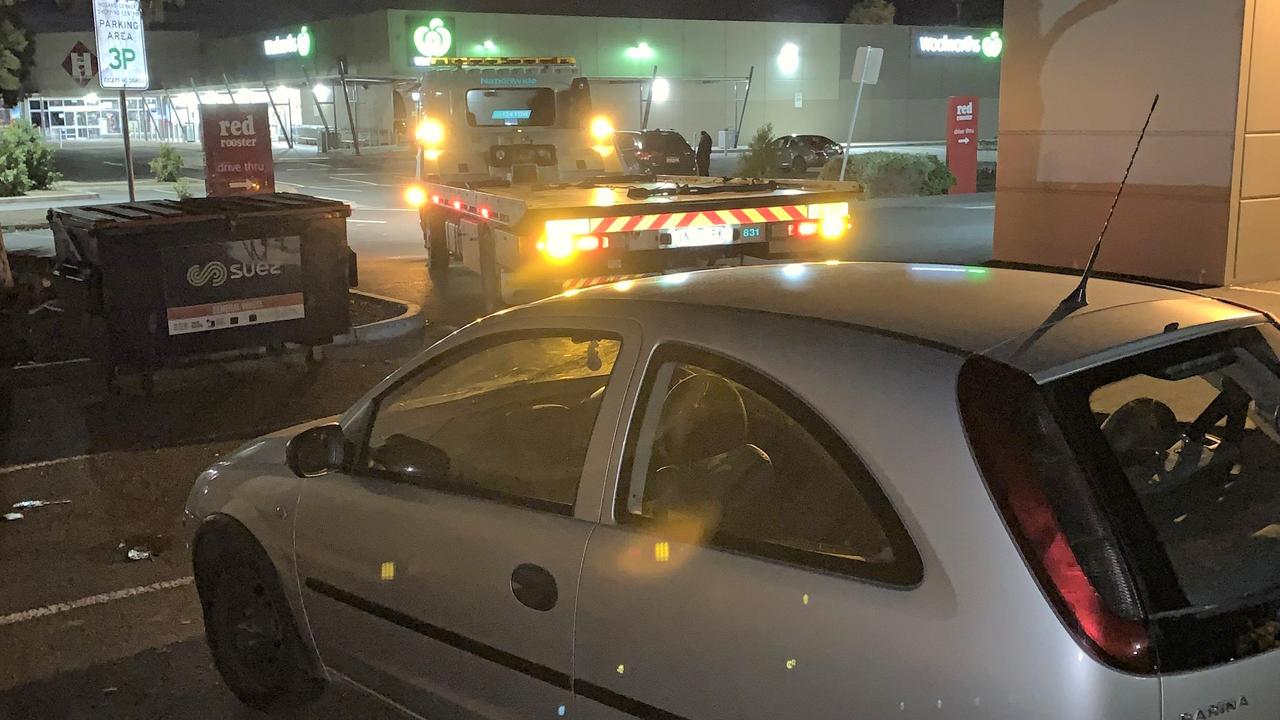 The car being impounded of a Melbourne learner driver who was alleged to have a BAC reading of 0.315. Picture: Victoria Police.