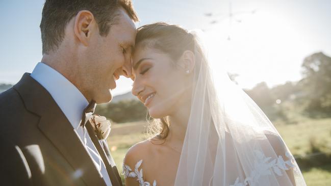 WEDDED BLISS:  Mike Harris and Courtney Jager.