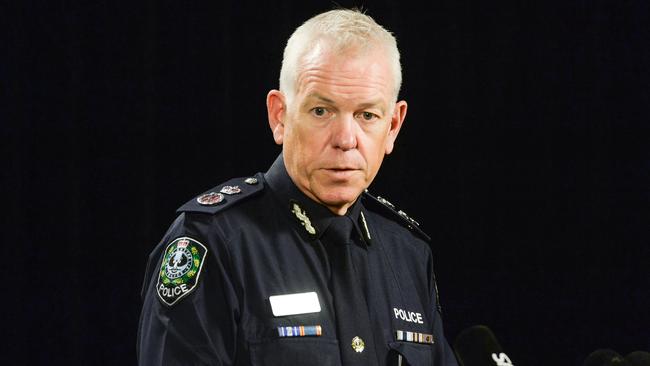 SA Police Commissioner Grant Stevens speaks during a Covid update in March. Picture: NCA NewsWire / Brenton Edwards