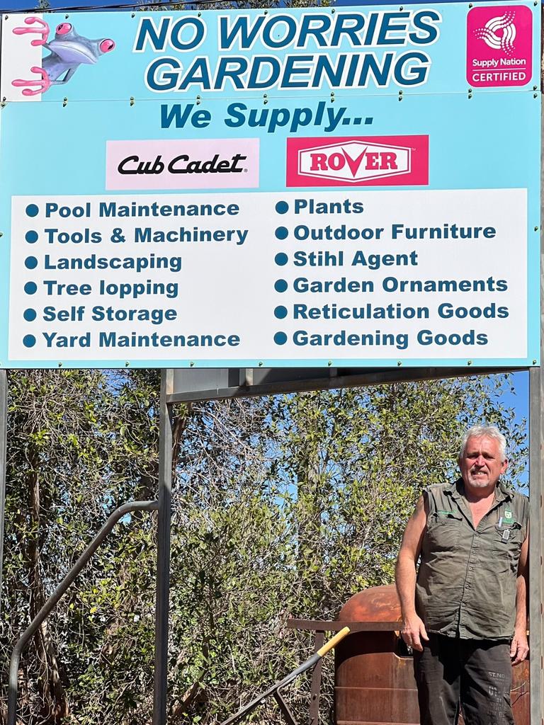 Ricky Postrak, owner of No Worries Gardening Service in Tennant Creek