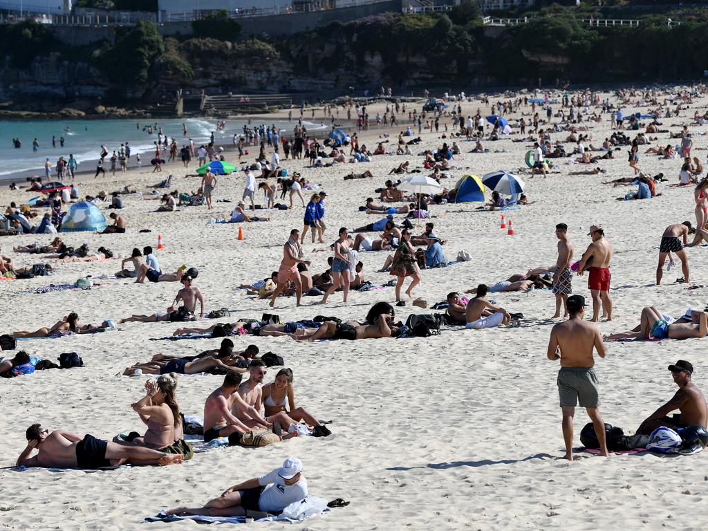 The majority of beachgoers appeared to follow social distancing rules. Picture: NCA NewsWire/Bianca De Marchi