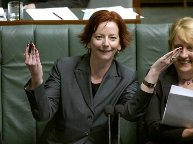 Julia Gillard in parliament in 2005. Picture: AAP Image/Alan Porritt